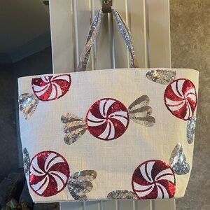 Stylish Red and Silver Tote Bag